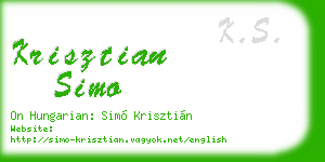 krisztian simo business card
