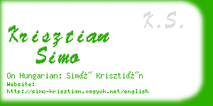 krisztian simo business card